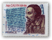 Création et gravure de C. JUMELET d’après photographies du Musée Jean Calvin de Noyon et Société de l’Histoire du Protestantisme Français © La Poste 2009